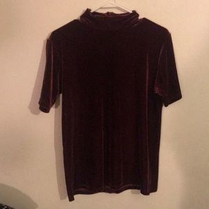 Burgundy Crushed Velvet top